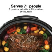 Hamilton Beach 6 Qt Programmable Slow Cooker, Defrost Function, Temperature Probe, Stoneware Crock with Removable Pot, Black