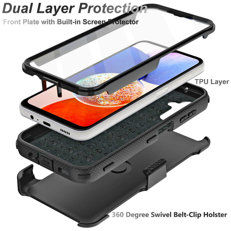Professional Waterproof Case Compatible For Samsung Galaxy A14,360 Degree  Full Shockproof Bumper Cover Built-in Screen Protector