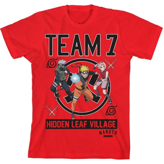 Naruto Shippuden Team 7 Boy's Red T-shirt -XL