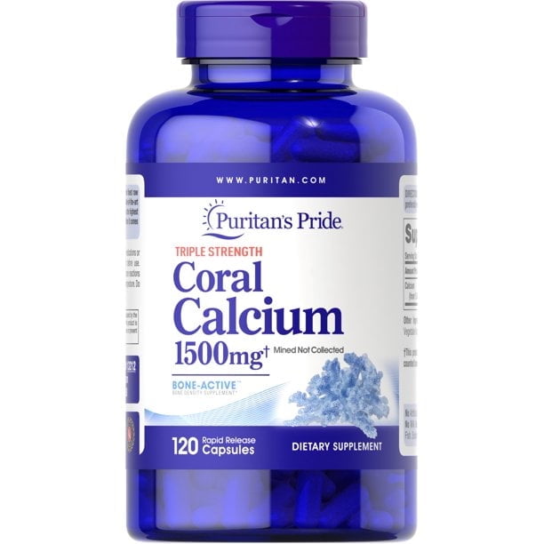 Puritan's Pride Triple Strength Coral Calcium 1500 mg-120 Capsules