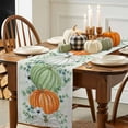thumbnail image 3 of Orange Green Table Runner, Autumn Thanksgiving Kitchen Dining Table Decoration for Home Party Decor 13x72 Inches, 3 of 9