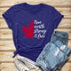 thumbnail image 3 of Gibobby Blusa Casual de Mujer Mujeres Casual Impresión Manga Corta Cuello Redondo Camiseta Suelta Blusa Tops(Azul,XL), 3 of 4