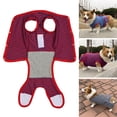 thumbnail image 2 of opvise Pet Sterilization Suit Anti-scratch Infection Prevention Stripe Printing Pet Cat Dog Surgical Recovery Clothes Red, 2 of 8