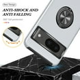 thumbnail image 6 of for Google Pixel 7A Case, 360° Rotatable Ring Holder Kickstand Dual Layer Military-Grade Drop Tested Protection Support Car Holder Mount Magnetic Absorbing Bumper Phone Case, Silver, 6 of 7