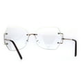 thumbnail image 4 of Womens Clear Lens Butterfly Rimless Ironic Granny Eye Glasses Gold Brown, 4 of 4