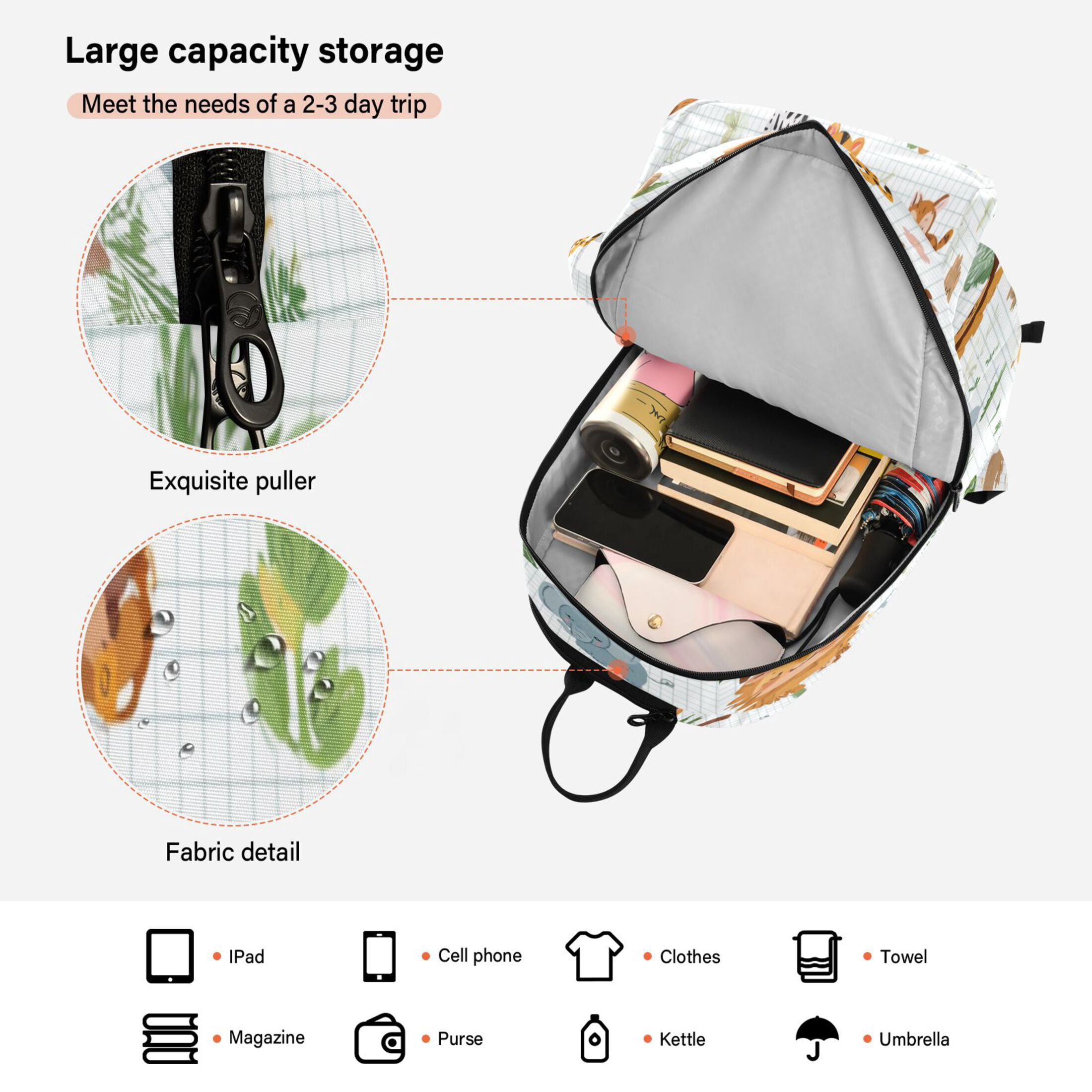 2 Racquet Holder Tennis Backpack Tennis Racket Covers Gym Bags Zoo Party