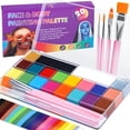 thumbnail image 1 of Kit de pintura facial y corporal Drawdart de 20 colores con paleta de 4 pinceles, 1 of 7