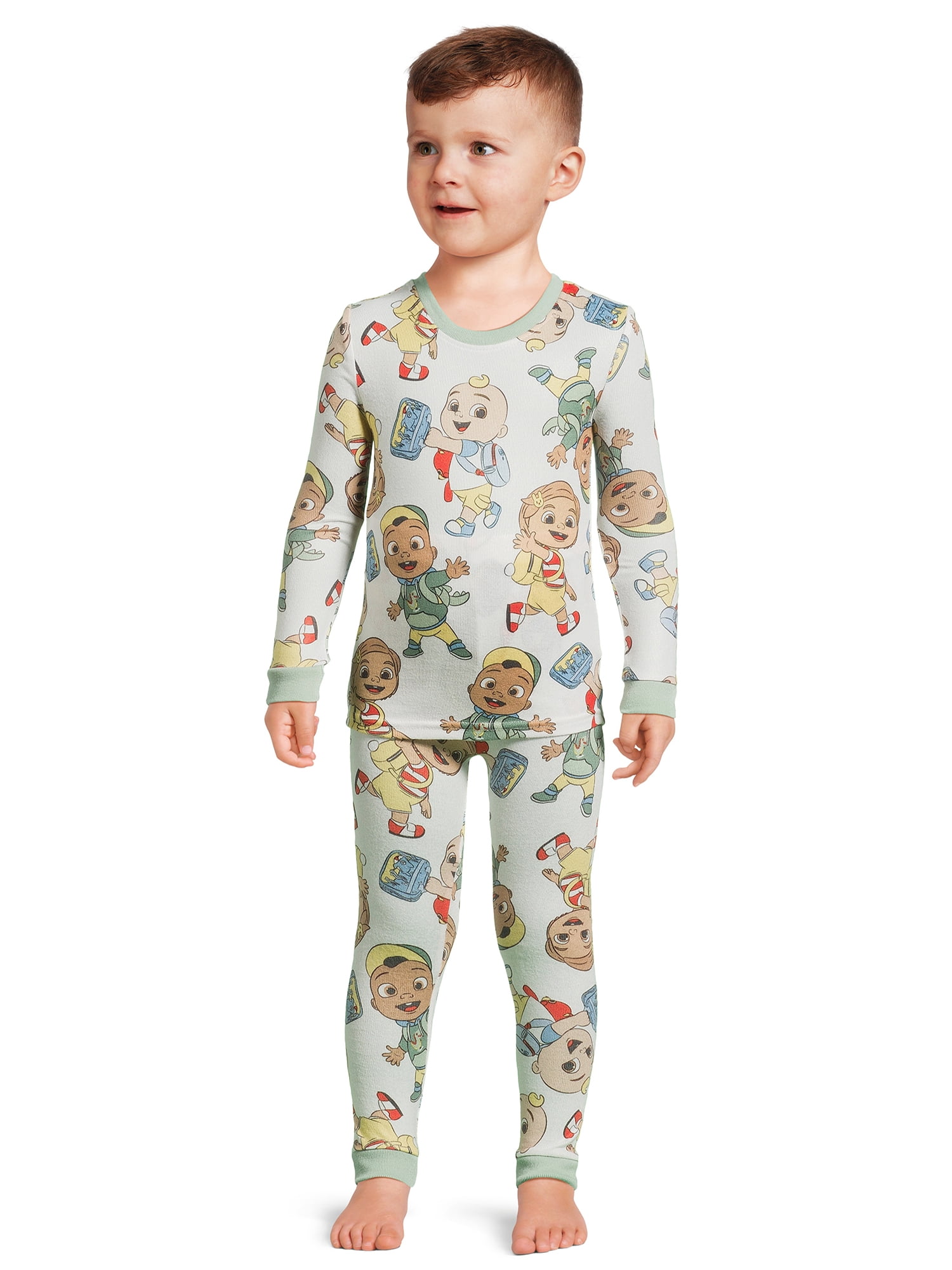 CoComelon Toddler Boys Snug Fit Hacci Long Sleeve Pajama Set, 2-Piece, Sizes 12M-5T