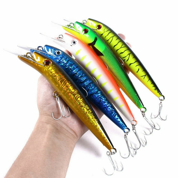 5pcs/set 20cm/45g Trolling Bait Minnow Fishing Lure Bass Swimbait Tackle Wobbler