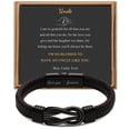 thumbnail image 4 of Pulsera de cuero de acero inoxidable para viajeros lovemyson pulsera de acero inoxidable negra con succión magnética para hombre, 4 of 6
