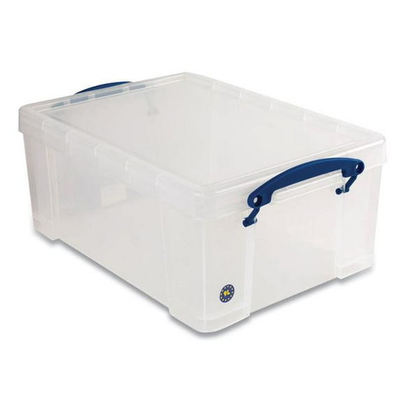 Really Useful Box 9C-PK4CB 2.37 gal Snap-Lid Storage Bin, Clear & Blue