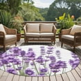 thumbnail image 5 of Lavender Washable Area Rug&nbsp;6 ft Purple Floral Leaves Plant White Background Soft Round&nbsp;Rugs for Living Room, Non Slip Carpet for Bedroom&nbsp;Entryway Dining Room, 5 of 9