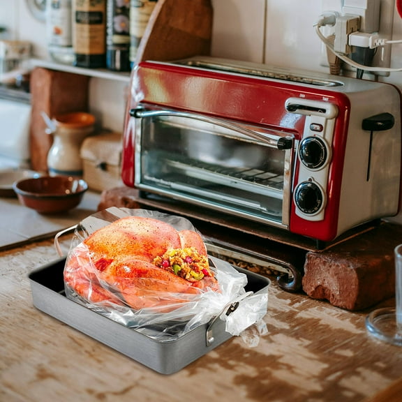 Masteelf 10-Pack Transparent Microwave Steam Bags and Electric Roaster Liners for Easy Cooking and Food Steaming