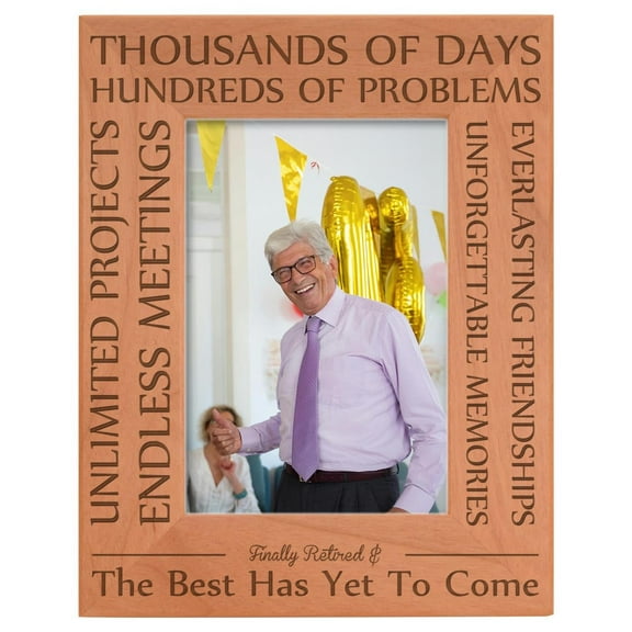 ThisWear Retirement Gift Finally Retired The Best Has Yet to Come Wood Engraved Portrait 4x6 Photo Frame