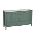 thumbnail image 5 of Horizon 60" Double Bathroom Vanity with Sage Green Cabinet and Engineered White Top, 5 of 5