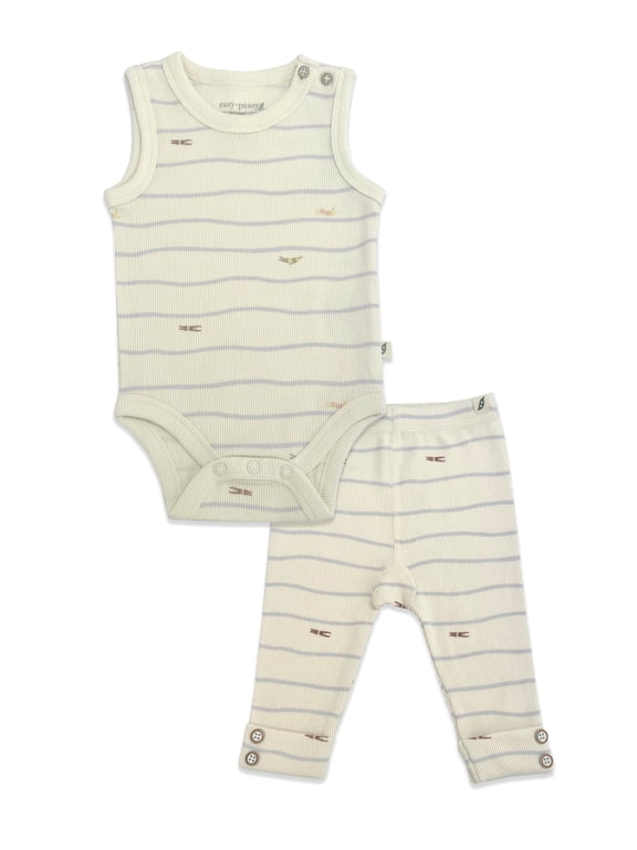 Baby Organic Cotton Bodysuit and Legging Set, 2-Piece, Sizes 0-24 Months
