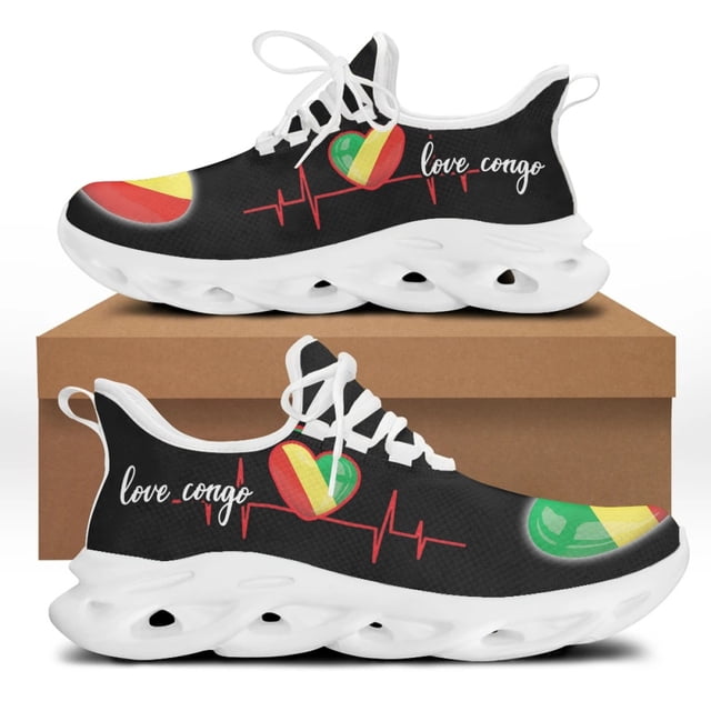 Zapatos casuales de diseño con la bandera de la República del Congo para hombre, zapatillas planas con cordones, resistentes al desgaste, tenis masculino