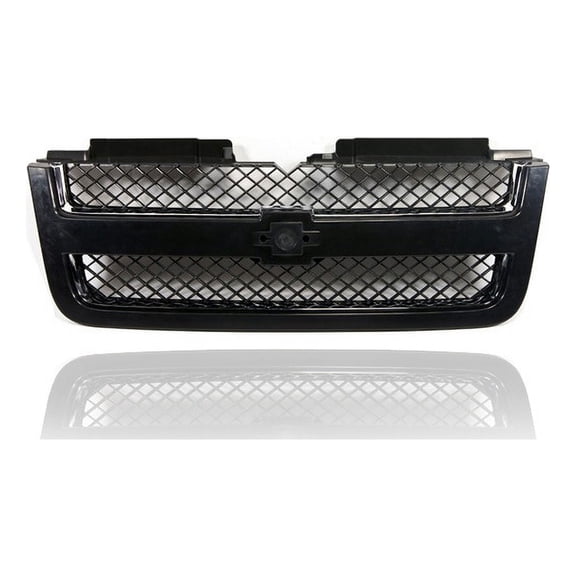 Grille - Compatible/Replacement for '06-09 Chevrolet Trailblazer LT - Black Frame Mesh Insert, Chrome Trim, Emblem Provision - 19121044