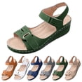 thumbnail image 2 of XIMIN Orthopedic Flat Wedge Sandals for Womens Low Heel Sandal Open Toe Walking Dressy Arch Support Walking Summer Outdoor Walking Comfortable Shoes, 2 of 8