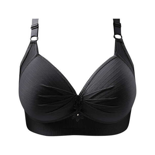 Qcmgmg Wireless Bra for Women Push Up Plus Size Full Coverage Solid ...