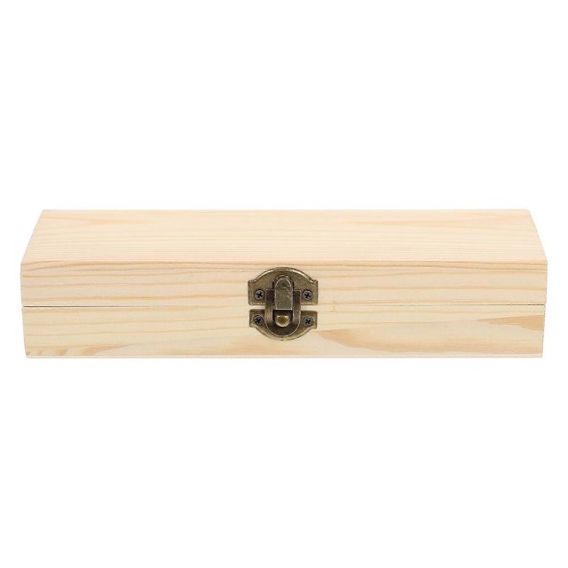 Craft Case Organizer Unfinished Wooden Box Keepsake Box Rectangular Stationery Box Rustic Wooden Boxes Wooden Box Hinged Lid