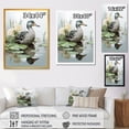 thumbnail image 4 of Designart "Reflections Duck Pond Serenity V" Animals Framed Wall Art - Traditional Brown Duck Entryway Framed Wall Art, 4 of 6