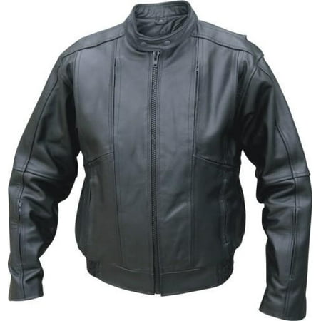 Men'S 56 Size touring bomber Cowhide vented front back & sleeves Elastic waist Biker (Best Quality Leather Bomber Jacket)