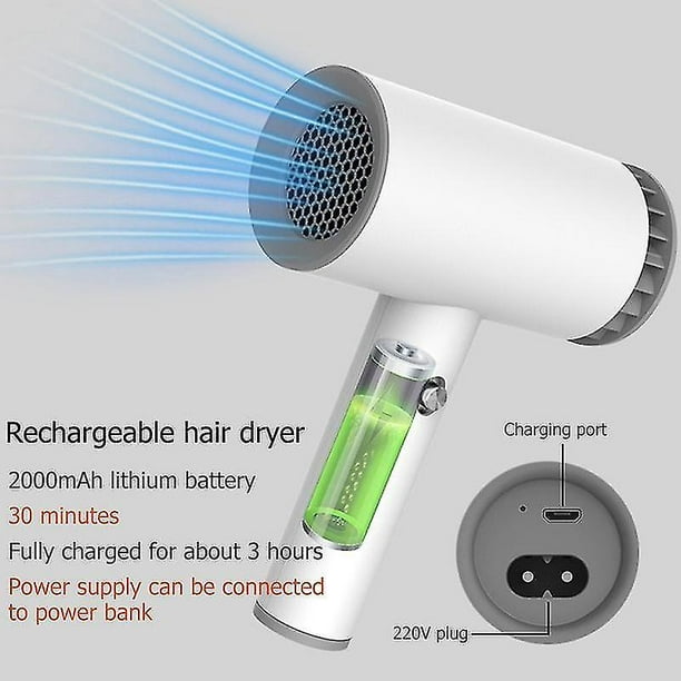 Sèche-cheveux sans fil Usb polyvalent Portable Rechargeable outils de  coiffure ménage Salon coiffure sèche-cheveux électrique 