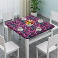 thumbnail image 3 of Square Tablecloth with Elastic Edges 34 * 34 Inch Pioneer Waterproof Flower Wallpaper Table Cover Washable Indoor and Outdoor for Party Kitchen Dinner Banquet Patio Picnic, 3 of 6