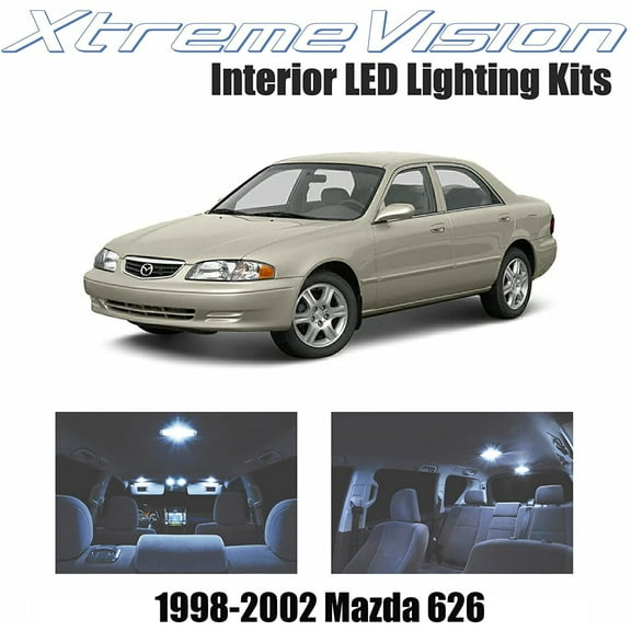 Xtremevision Interior LED for Mazda 626 1998-2002 6 Pieces Cool White Interior LED Kit   Installation Tool