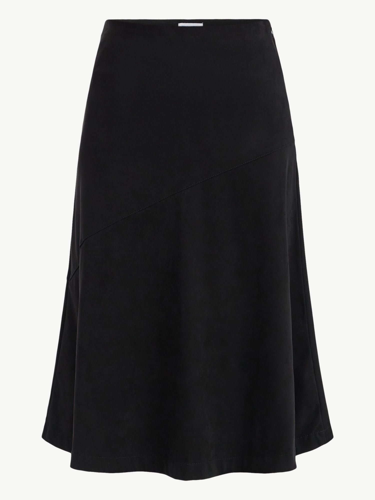 Time and Tru Women's Faux Suede Midi Skirt, 31" Length, Sizes 0-18