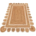 thumbnail image 4 of Scallop Pattern Jute Bohemian Area Rug (Off White, 2'6"x18'), 4 of 4