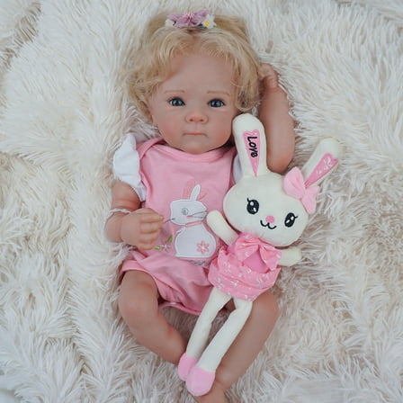 iCradle Adorable Lifelike Reborn Baby Dolls Girl Soft Cloth Body Blue Eyes Realistic Newborn Babies Birthday Gift for Kids 3 