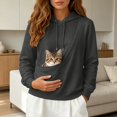 thumbnail image 6 of Unisex Oversized Fit Cat Hoodie with Pouch Pet Hoodies Kangaroo Pocket Dog Pullover Sweatshirt, 6 of 7