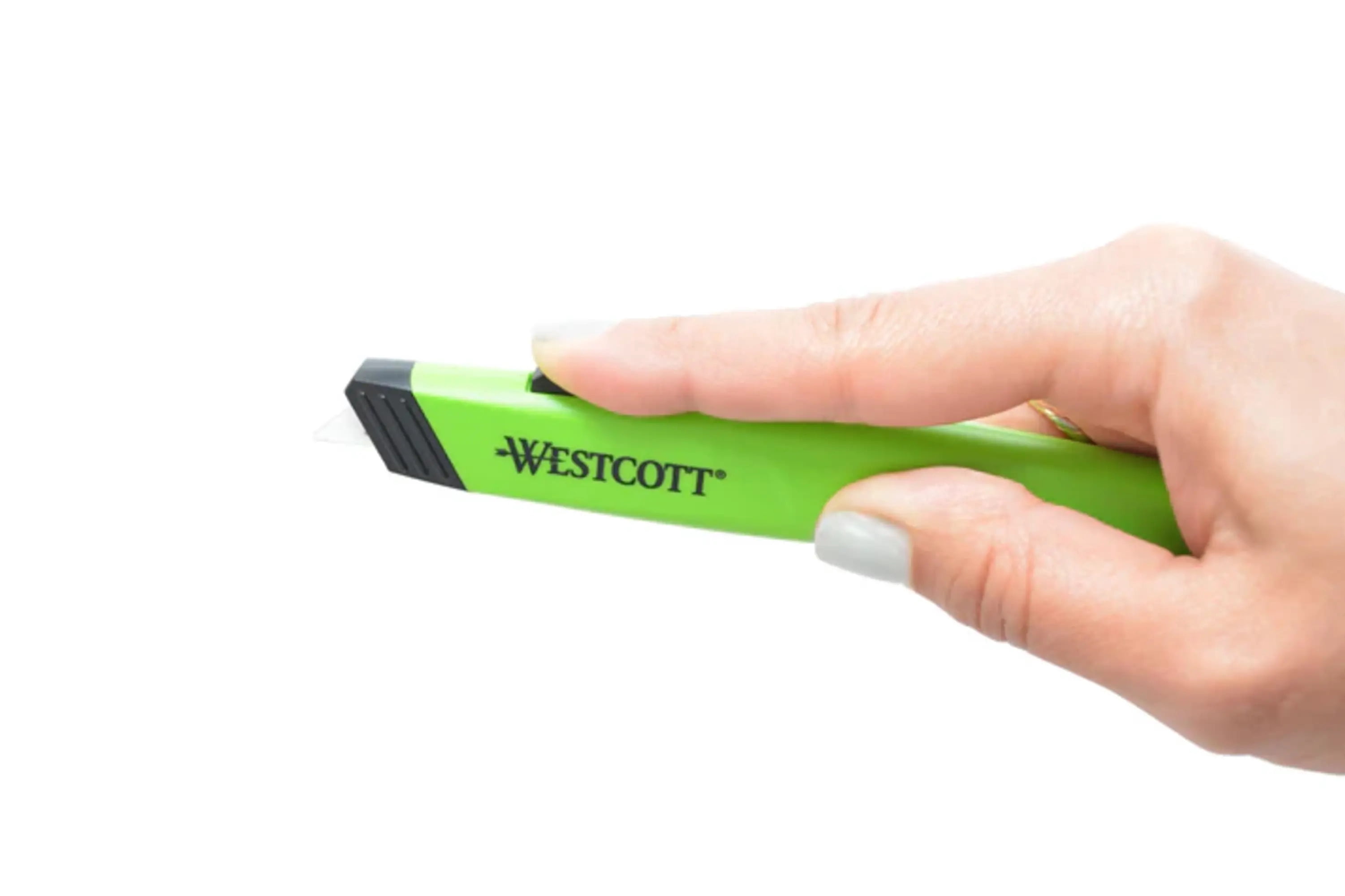 Westcott Full Size Ceramic Blade Retractable Utility Cutter, 3-pack, Green