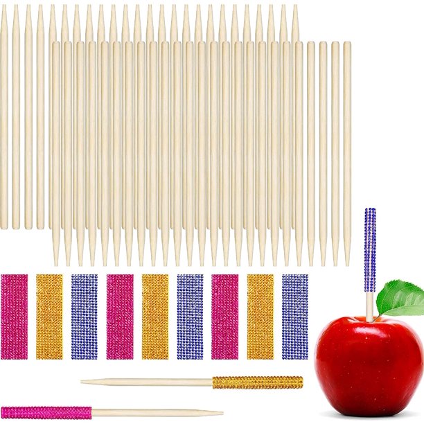 Bamboo Sticks Candy Sticks Set Including 50 Pieces 5.9 Inch Candy Fruit ...