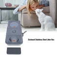 thumbnail image 4 of CAJA DE ARAS PARA GATOS DE ACERO CONPA INOXIDABLE, CAJA DE ARAS DE METAL CERRADA GRANDE CON PALA, BANDEJA DE ARAS PARA GATOS DE METAL DE CARA ALTA CON ENTRADA SUPERIOR, 4 of 7