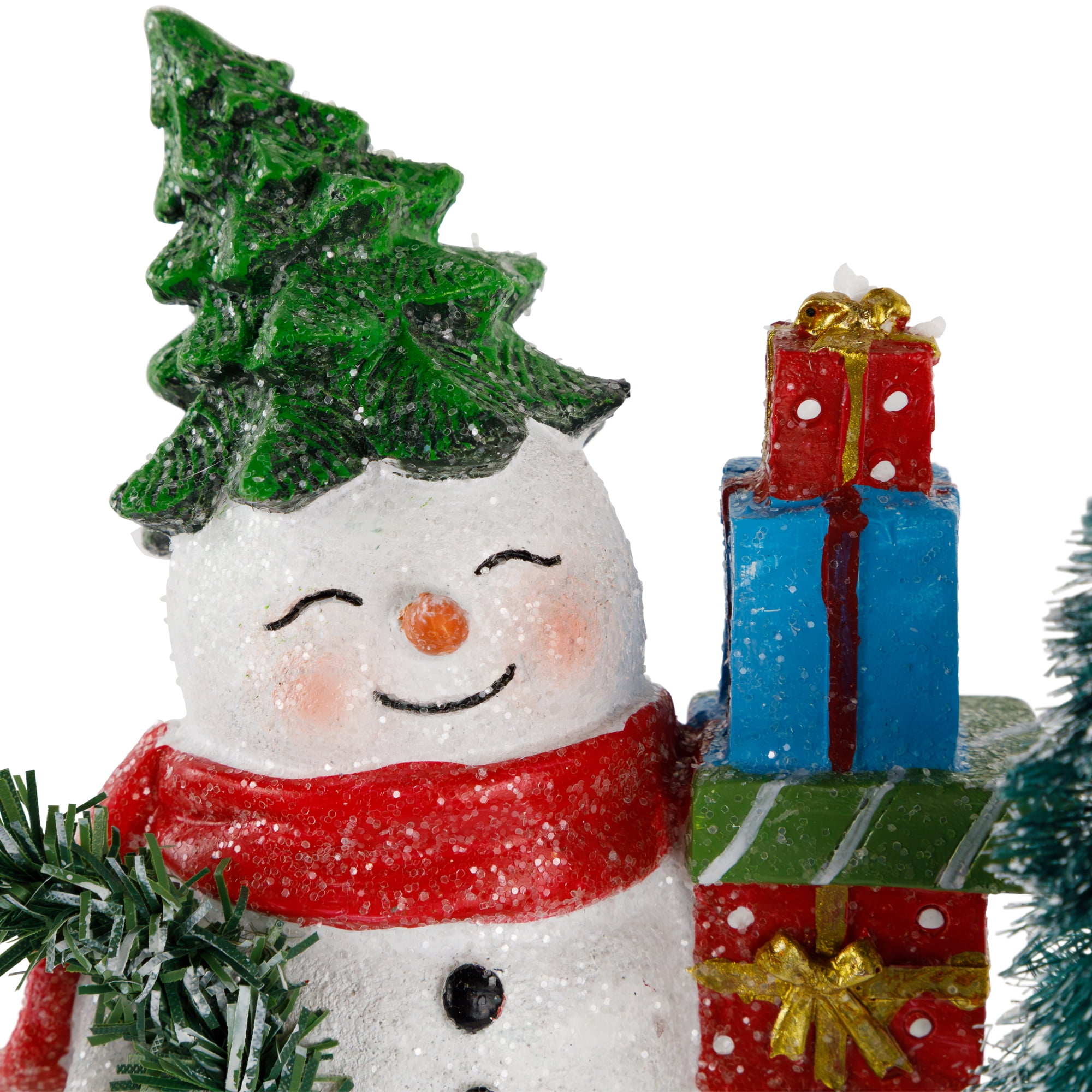 Northlight Shopping Snowmen Couple with Presents Christmas Figurines - 8" - Set of 2
