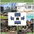 thumbnail image 6 of ASJMR 7 Piece Metal Patio Furniture Set Outdoor Sectional Sofa Set With Cushions & Coffee Table,Navy, 6 of 7