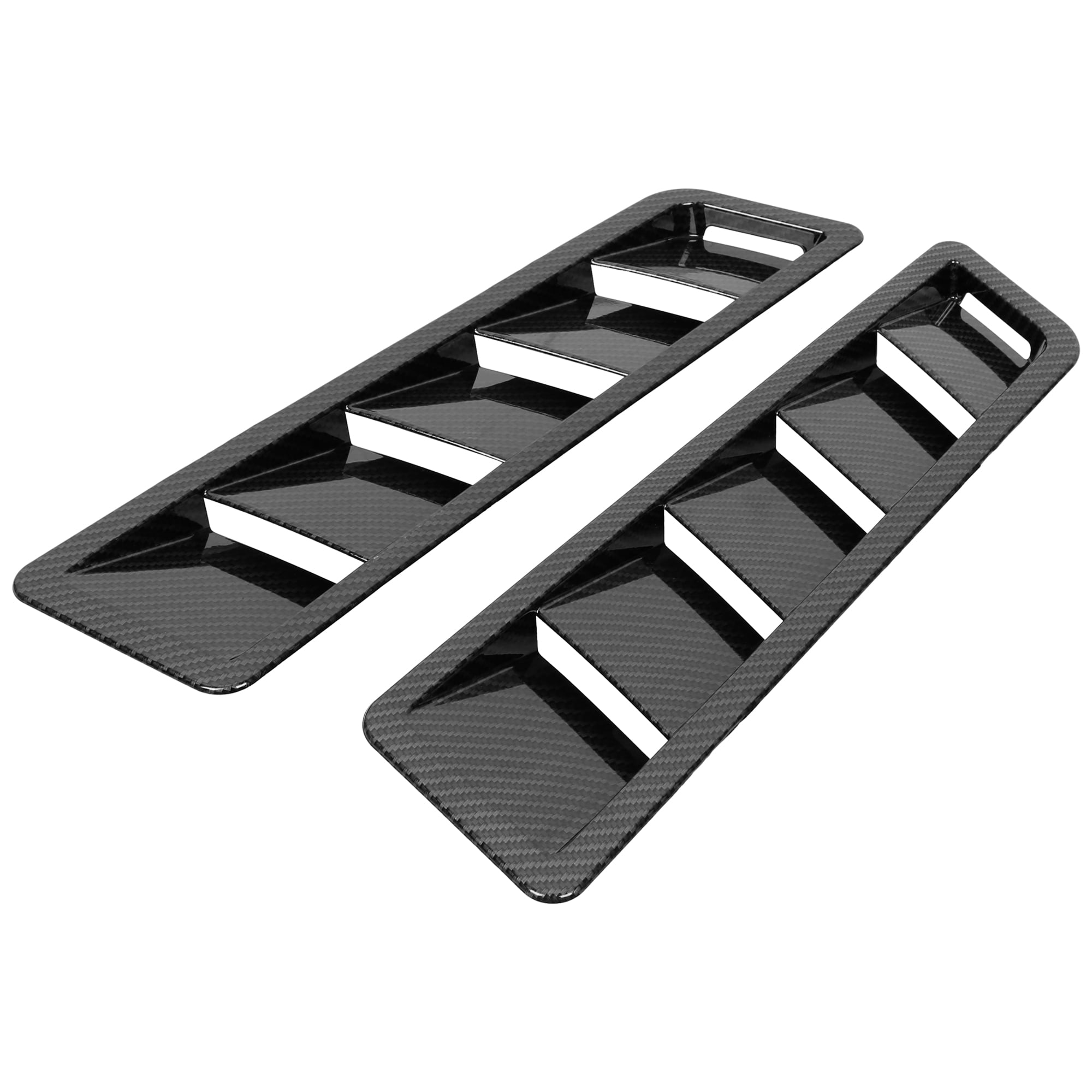 2pcs Car Hood Scoop Air Vent Blinds Decorative Bonnet Cover Universal Carbon Fiber Pattern with Tape
