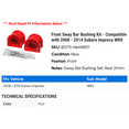 thumbnail image 2 of Front Sway Bar Bushing Kit - Compatible with 2008 - 2014 Subaru Impreza WRX 2009 2010 2011 2012 2013, 2 of 2