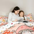 thumbnail image 5 of Homewish Colorful Cartoon Mushroom Bedding Comforter Set,Tropical Botanical Plant Twin Comforter Sets,Pink Blue Orange Bedding Set For Girls Teens,Ultra Soft Home Decor Reversible,2 Pieces, 5 of 8
