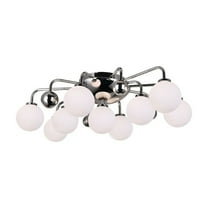 CWI Lighting Element 9 Light Contemporary Metal Flush Mount in Polished Nickel