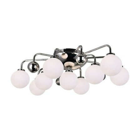 CWI Lighting Element 9 Light Contemporary Metal Flush Mount in Polished Nickel