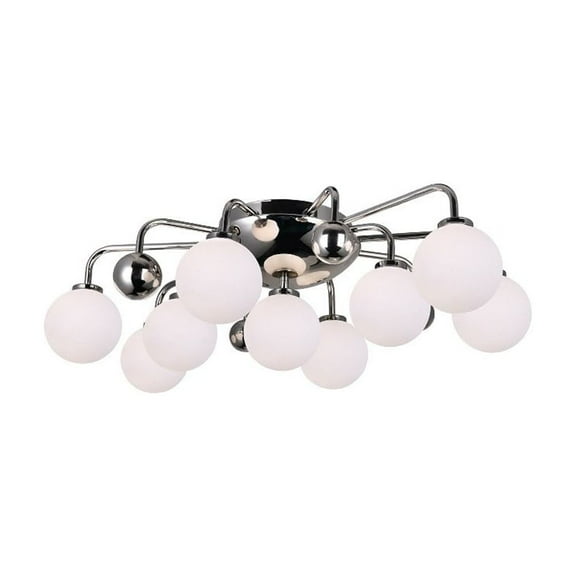 CWI Lighting Element 9 Light Contemporary Metal Flush Mount in Polished Nickel