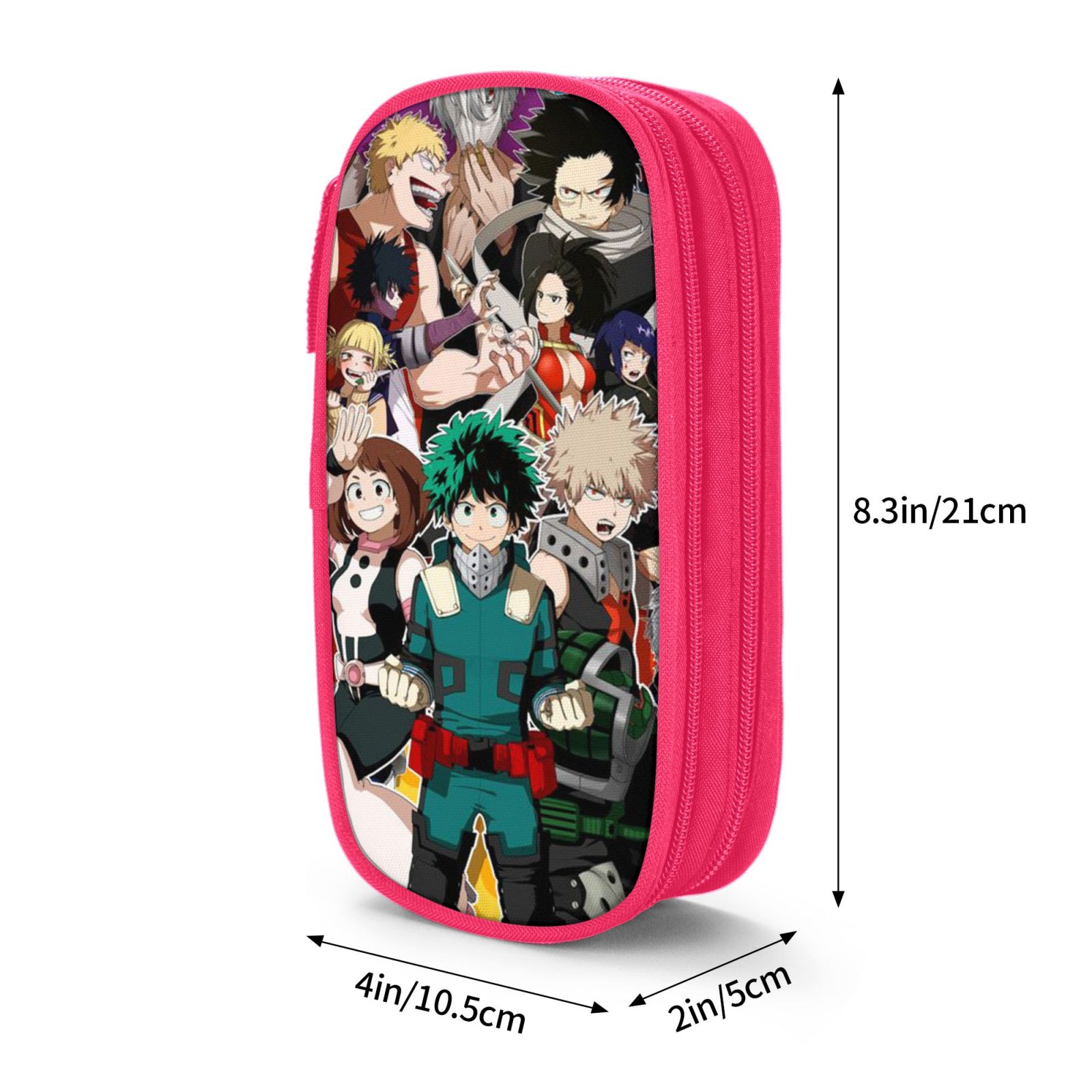 My Hero Academia Pencil Case Large Capacity Pencil Pouch Pen Bag Office Stationery Organizer Travel Makeup Bag Pink