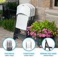 thumbnail image 4 of Lifetime Lightweight Indoor Outdoor Plastic Folding Chairs, White, 4 Piece, 4 of 17