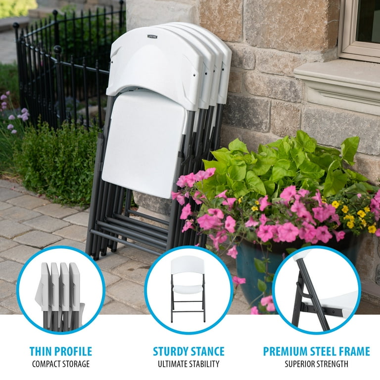 Lifetime Foldable Plastic Chair, Indoor/Outdoor Light