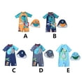 thumbnail image 3 of Esho 1-7T Toddler Boys Rashguard Kids Short Sleeve Cartoon Dinosaur One-Piece Swimsuit with Sun Hat, 3 of 3