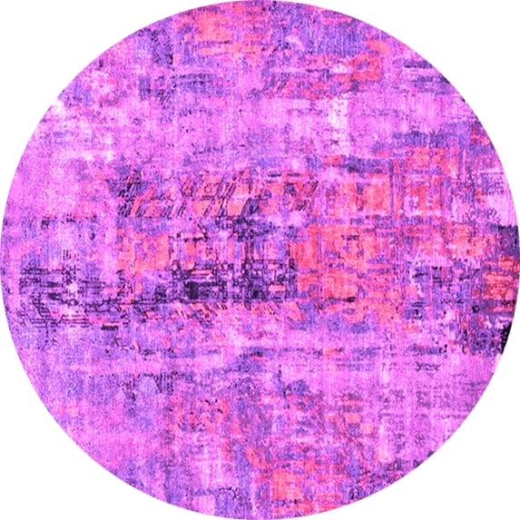 Ahgly Company Indoor Round Oriental Pink Industrial Area Rugs, 3' Round
